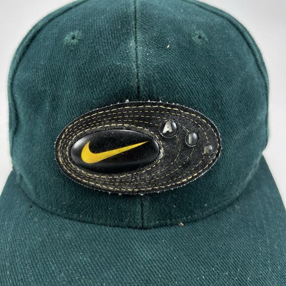 Nike Air Swoosh Vintage 90's Adjustable Strapback Cap Hat Green Bubble Logo - Picture 2 of 9